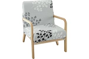 Deisy Dee Printed Mid-Century Modern Chair Cover, Stretch Reading Armchair Covers, Upholstered Living Room Chair Covers (JJ)