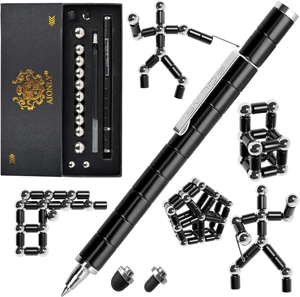Aionly Fidget Magnetic Pen Ballpoint Stylus Black Gift Boxed
