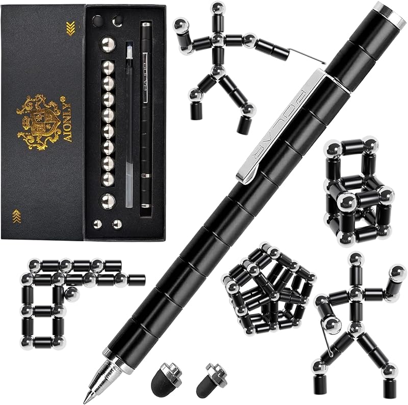 Aionly Fidget Magnetic Pen Ballpoint Stylus Black Gift Boxed