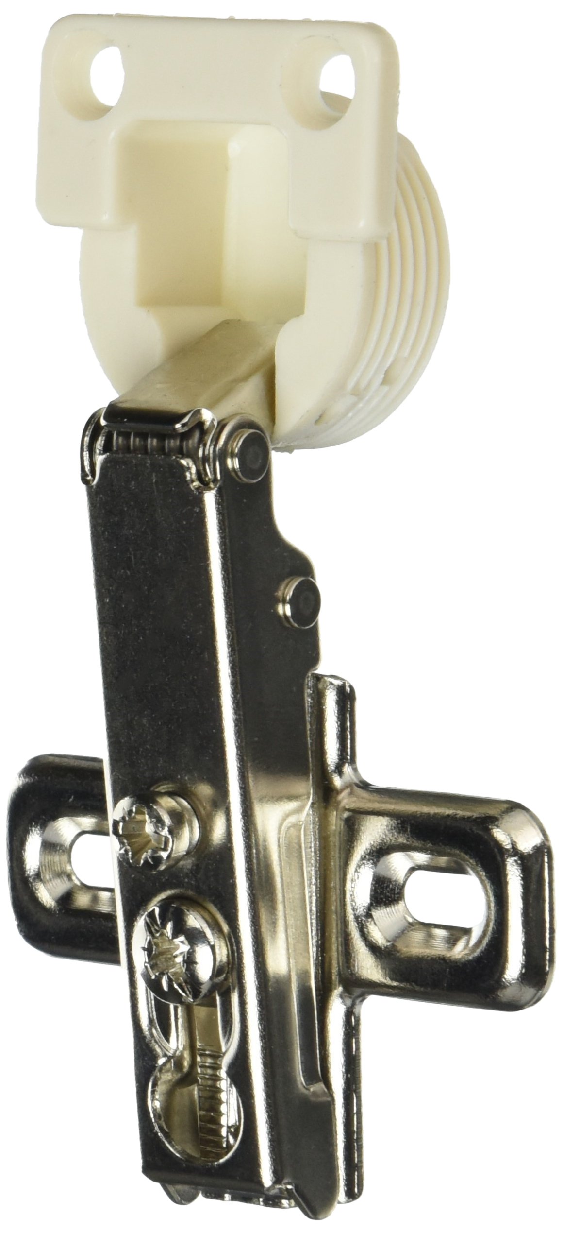 Merriway BH06238 (20 Pcs) Slide-On Kitchen Cabinet Wardrobe Hinges, Cruciform Plate Zinc Plated with White Cup, Full Overlay 26mm 95 Degree - Pack of 20 Pieces