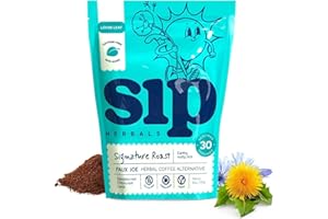 Sip Herbals Signature Roast Coffee Alternative Loose Leaf - Caffeine-Free Blend with Dandelion Root & Chicory - Smooth Roasted Flavor, Vegan & Herbal Drink, As Seen on Shark Tank - 15 Servings