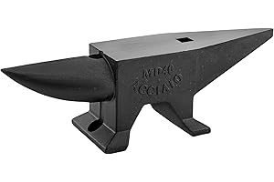 Easmvetaln Cast Steel Anvil,88 Lbs(40kg) Single Horn Anvil,High Hardness Round Horn Anvil Blacksmith with Large Countertop and Stable Base,Metalsmith Tool for Bending and Shaping,Black