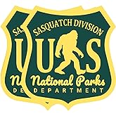 eDesign 2-Pack US National Parks Sasquatch Division Vinyl Sticker Bigfoot Decal - 4 Inches - Bigfoot Stickers for Car Truck SUV Van Window Bumper Wall Laptop Tablet Cup Tumbler and Any Smooth Surface