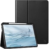 Fintie Folio Case for iPad Air 13-inch (M3) 2025, (M2) 2024 - Premium Vegan Leather Smart Stand Back Cover with Pencil Holder, Auto Wake/Sleep, Black