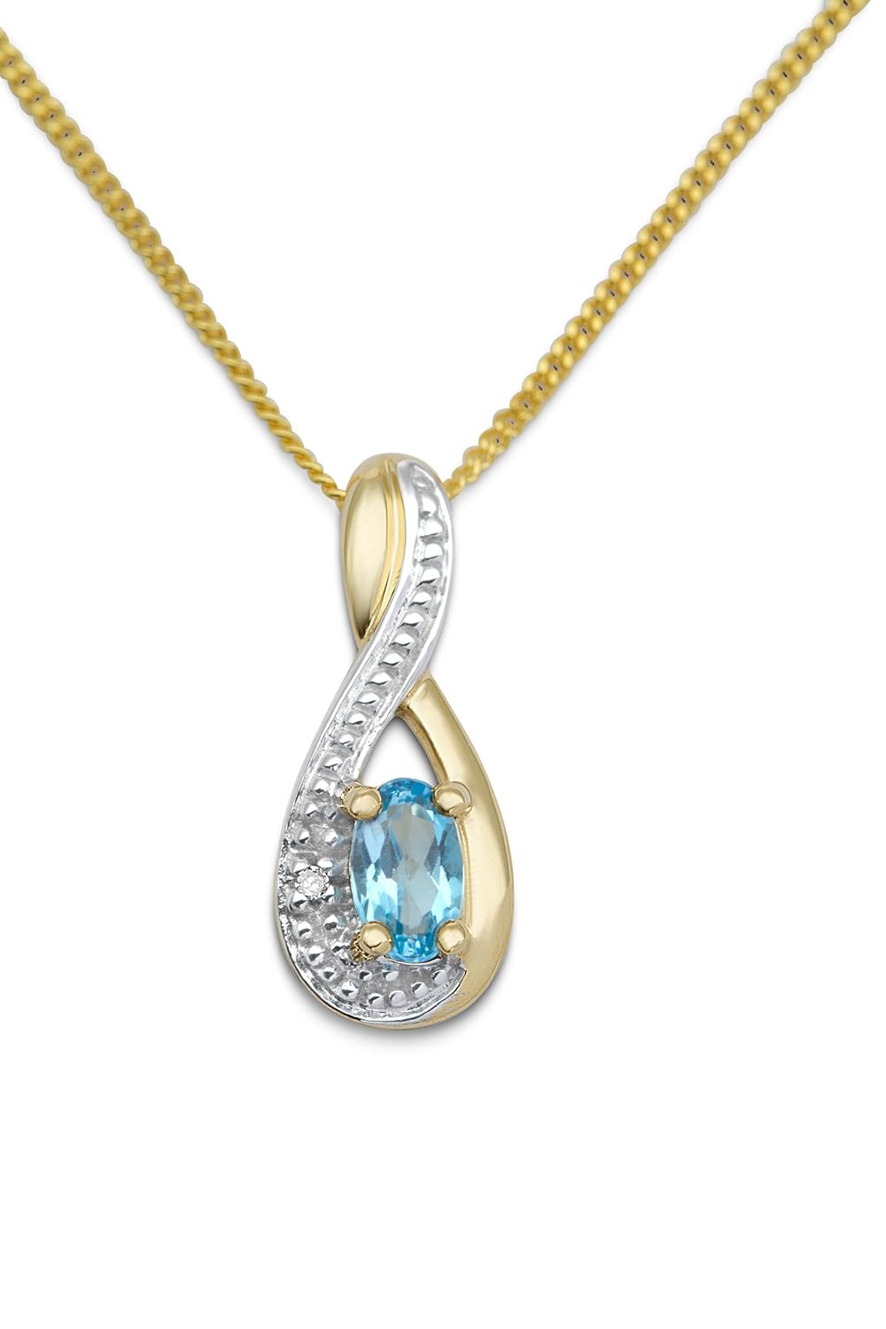 Miore MTN Colgante de oro amarillo de quilates con topacio azul