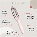 Olivia Garden Fingerbrush Care Iconic Small Pink Detangling Brush Boar Nylon view 9