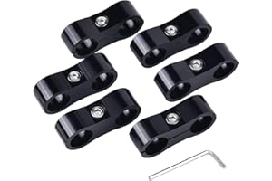 EVIL ENERGY 6AN Hose Separator Clamp,AN6 Fuel Line Mounting Clamp,Fuel Hose Holder,Black 6Pcs