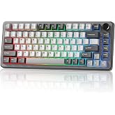 YUNZII B75 PRO 75% Wireless Mechanical Keyboard (Dark Grey,Cocoa V2) | Hot Swap Keyboard with Knob, Gasket Mount, Creamy Pre-lubed Switch for Smooth Typing, BT/USB-C/2.4G, for Gaming