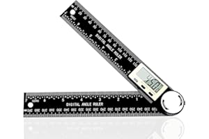 PDDYIER Angle Finder Protractor, 2-in-1 Miter Saw Protractor, 7 Inch/200mm ABS Angle Ruler, High Accuracy Miter Angle Measuring Tool for Woodworking, Metalworking, Carpenter, Construction