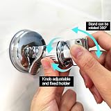 Cretty-Meet Adjustable Shower Head Holder Suction Cup Bracket Chrome view 3