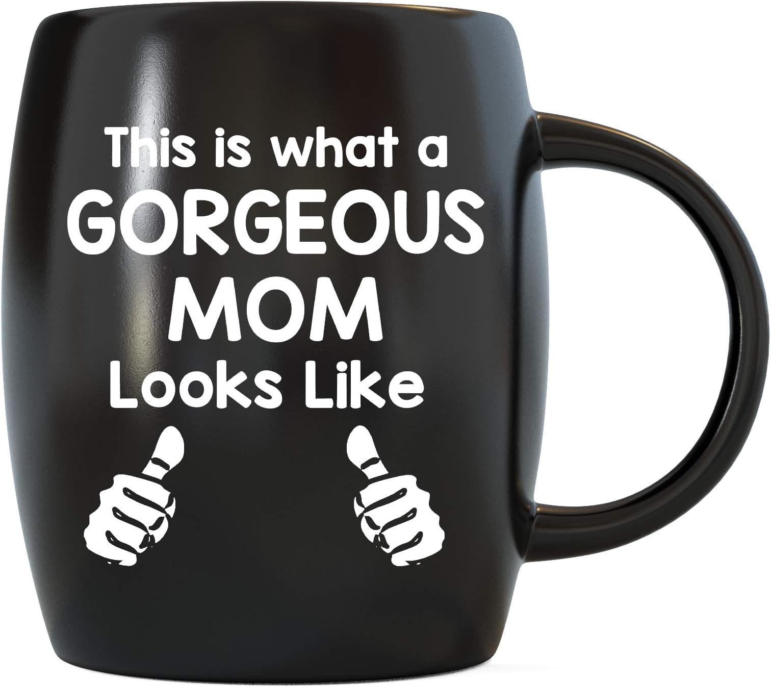 16 oz Large Coffee Mug Barrel Shape Gift for Mom - Gorgeous Mom Looks Like Funny Gifts for Mom from Daughter Son Kids Husband In Law - Novelty Tea Cups for Christmas Birthday