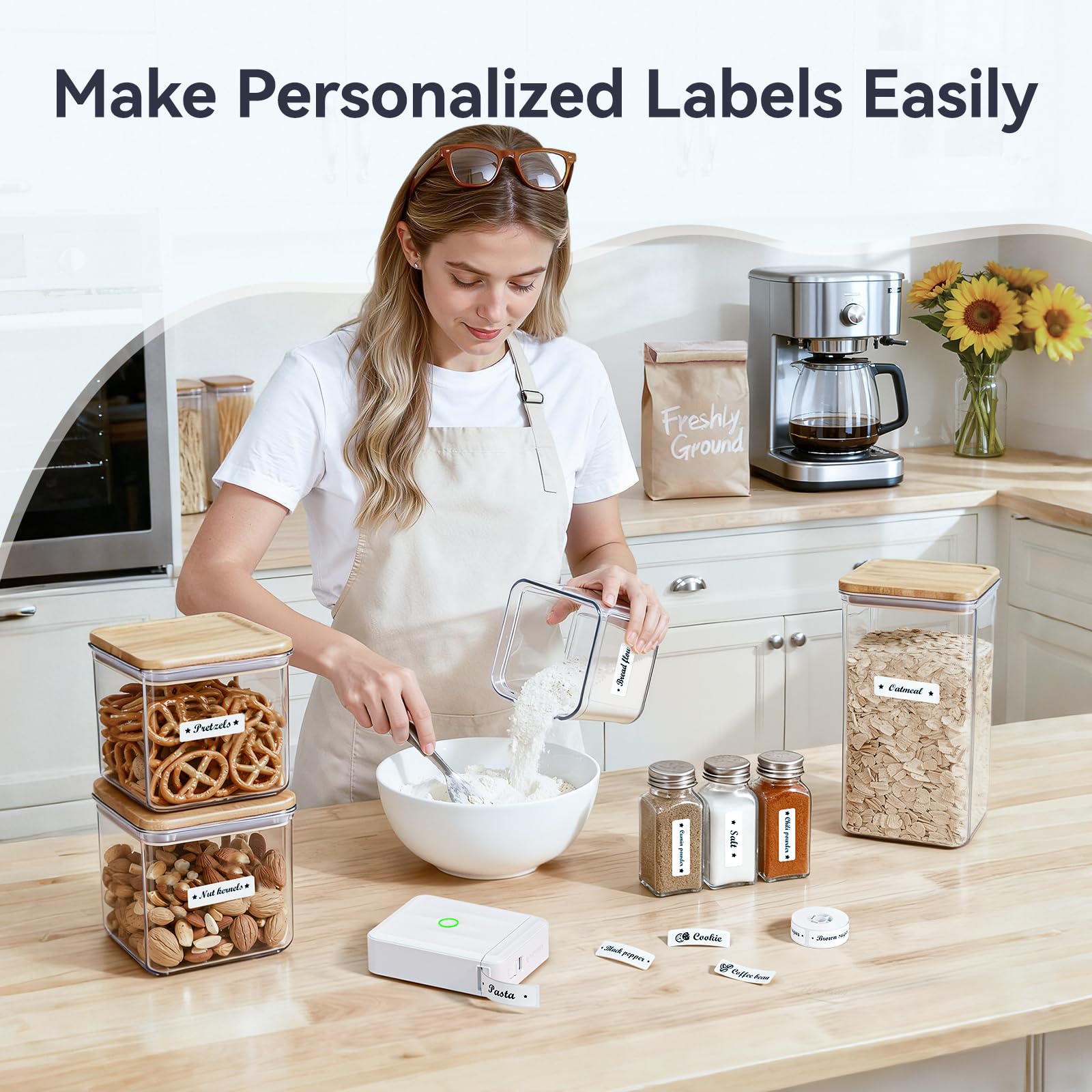 NIIMBOT D110 Mini Label Maker Machine with Tape(Pre-Cut Size 12x40mm), Portable Bluetooth Sticker Printer, Inkless Automatic Feeding One-Touch Custom Printing, Compatible with Phone Only