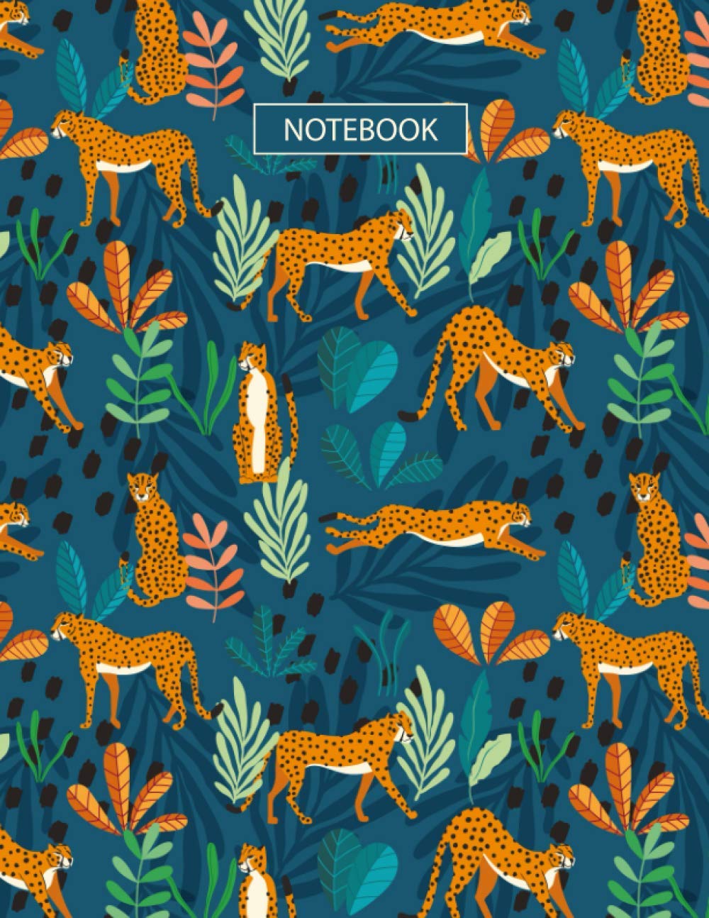 Notebook: Cheetah Print Composition Journal - 8.5 x 11 inches - 110 pages