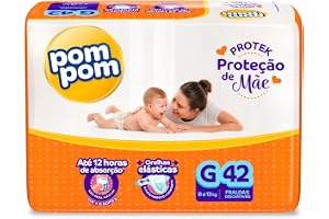 Fralda Pom Pom Protek Proteção de Mãe Mega G 42 Unidades