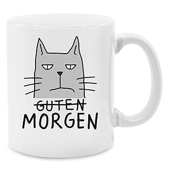 Tasse Mit Spruch Guten Morgen Katze Unisize Weiß Q9061 Kaffee Tasse Inkl Geschenk Verpackung