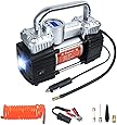 GSPSCN Portable Digital Car Tire Inflator with Gauge 150Psi Auto Shut-Off, Heavy Duty Double Cylinders 12V Air Compressor Pump with LED Light for Auto,Truck,Car,Bicycles,RV,SUV,Balls etc.