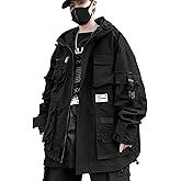XYXIONGMAO Gothic Clothes Tactical Techwear Zipper Jacket Windbreaker Hooded Streetwear Jackets for Men