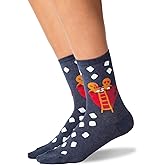 Hot Sox Womens Gingerbread Couple Socks 1 Pair, Denim Heather, Womens 9-11