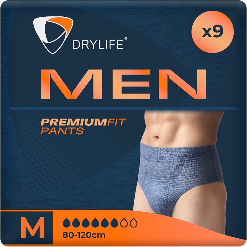 Drylife Men Premium Fit Incontinence Pants Medium 9 Pack - Anti-Leak