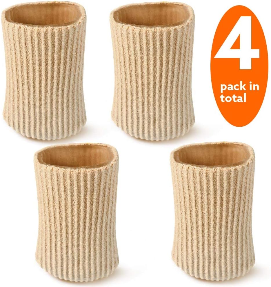 DYKOOK Gel Toe Caps for Big Toes 4 Pcs Toe Covers,Toe Protectors Closed,Toe Sleeves,Toe Splints for Corns Callus Cushion - Image 5