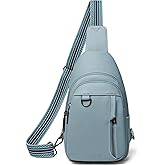 LATMAP 7L Sling Bag for Women Men Leather Small Sling Backpack Daypack Anti Theft Fanny Pack Crossbody Purse Travel