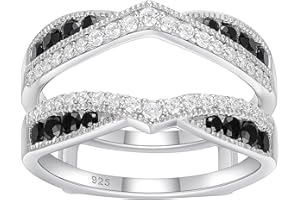 Newshe Jewellery Ring Enhancer for Engagement Rings AAAAA Cz Wedding Band Bridal 925 Sterling Silver Guard and Wraps Size 5-10