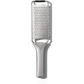 OXO Steel Grater | Ideal for Cheese and Vegetables, Stainless Steel Handle, Non-Slip Base, Handheld, Cover Included, Dishwasher Safe