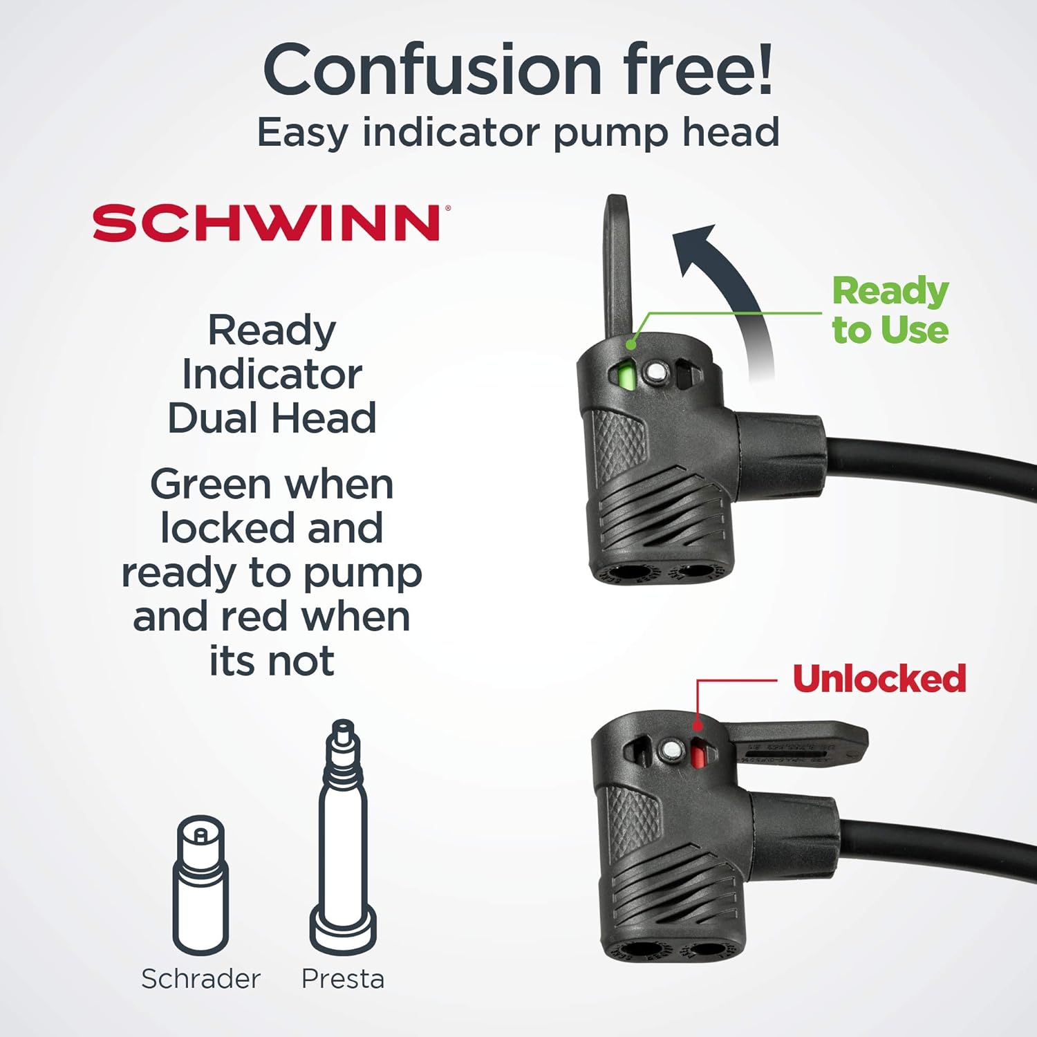 Schwinn Air Center Plus Floor Bike Pump, Gauge Fits Schrader and Presta Valve Types, Navy Blue : Garden & Outdoor