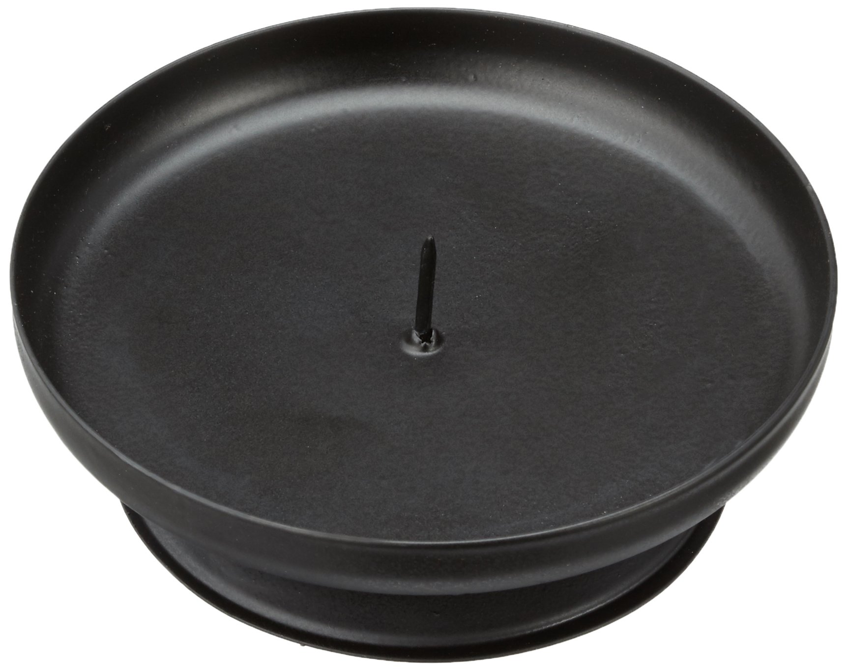 Genware NEV-PCH7 Pillar Candle Holder, 75 mm Diameter, Black