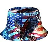 America Bald Eagle Bucket Hat for Women Men Summer Travel Beach Sun Cap Unisex