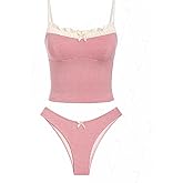 seamoly Women’s Cute Tankini Set Gingham Two Piece Swimsuits with Bow Back Tie Side Bottom