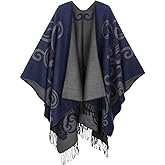 PAMEILA Women's Shawl Wraps Open Front Poncho Cape Oversized Sweaters Casual Cardigan Shawls for Fall Winter