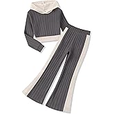 Voxikidio Girls Clothes 2Pcs Long Sleeve Hoodie Pullover Sweatshirt & Pant Girl Fall Winter Outfits Set Size 7-14