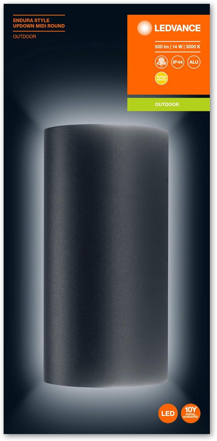 Wall and Ceiling luminaire LED: for Wall Endura© Style UPDOWN MIDI / 14 W, 220…240 V, Beam Angle: 70°, Warm White, 3000 K - Image 4
