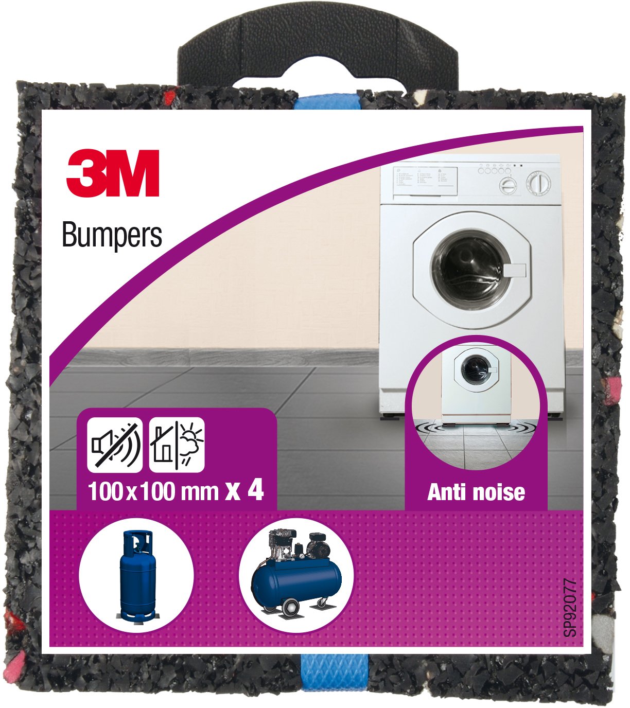 3M SP92077 shock absorber, 100 x 100 mm, 4 pieces