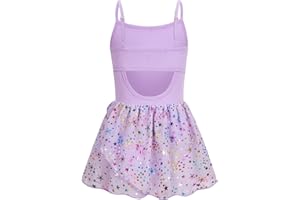 Vieille Toddler Girls Dance Leotards Hollow Back Ballet Leotard for Girls Camisole Dance Dress with Tutu Skirt 3-8T