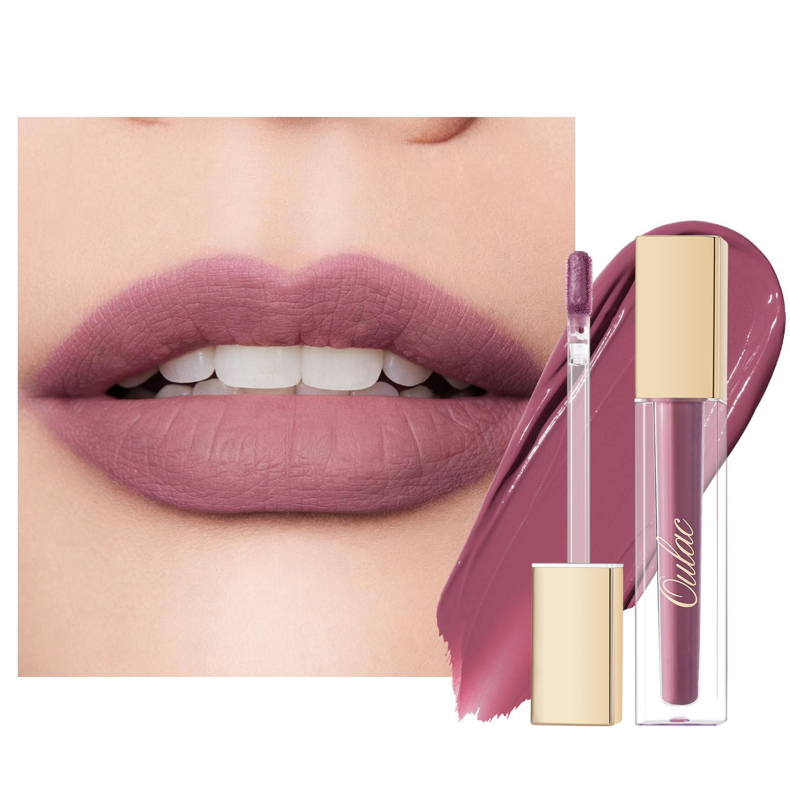 Oulac Matte Liquid Pink Lipstick for Women, Purple Lipsticks Long Lasting Lip Stain, Waterproof No Transfer, High Pigment Lip Colour Creamy with Rose Oil,Vegan, Purple Pink M13 — image 1