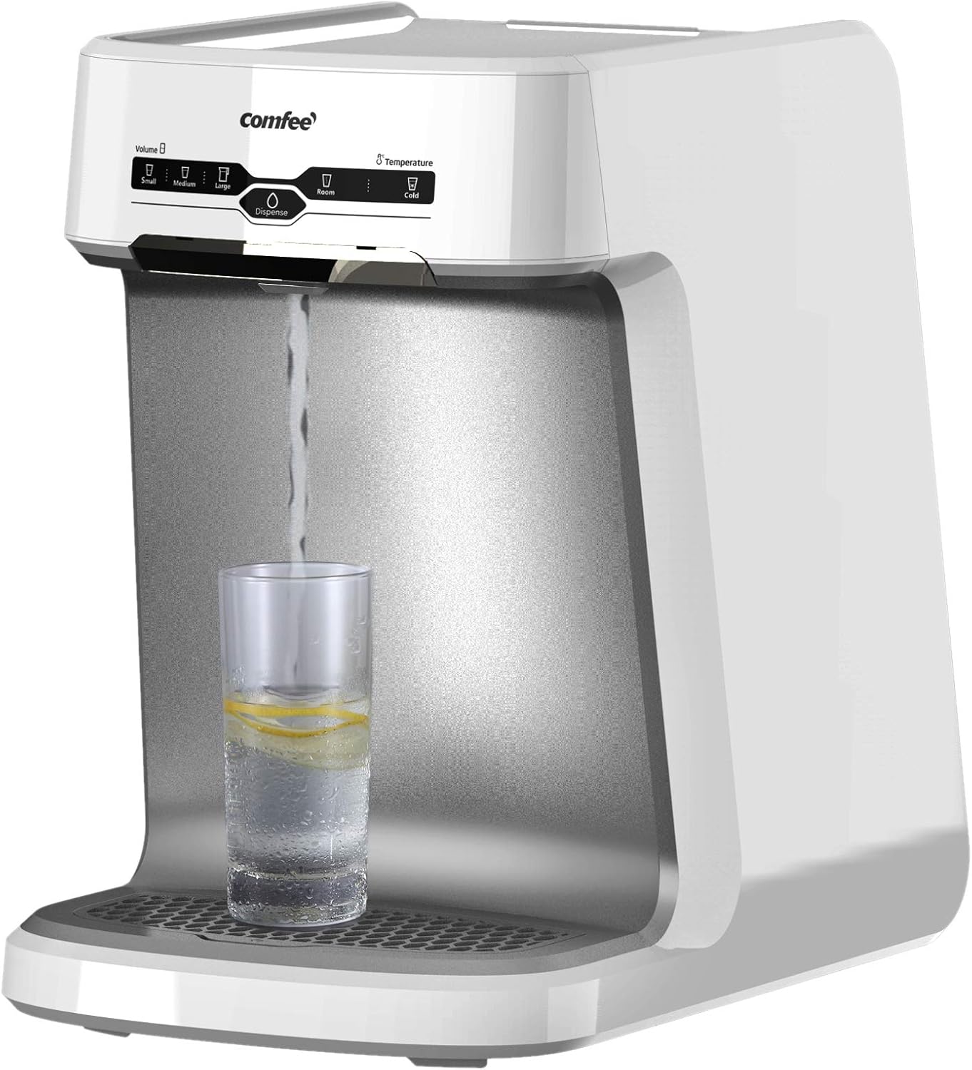 Comfee Countertop Mini Water Cooler Dispenser with Filter, No Bottle, Ice Chilled