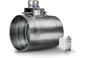 Suncourt ZoneMaster 6-Inch Normally Open Motorized Damper — Power Close/Spring Open 24V Vent Damper, Transformer Included (ZO206)