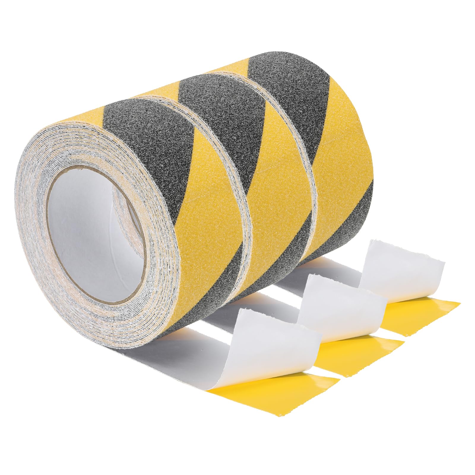 PATIKIL 2 Inch x 33 Ft Anti Slip Traction Tape, 3 Pack Non-Slip Grip Tape Non Skid Tread Safety Tape for Stairs Steps Scooter Deck, Yellow and Black