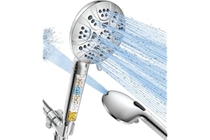 HOPOPRO Filtered Shower Head with Handheld, High Pressure Water Flow 7 Spray Modes with Built-in Power Wash, Water Softener Filters for Hard Water Remove Chlorine & Harmful Substance and Improve Skin