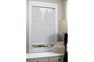 LUMINO 2-inch Flat Slat Faux Wood Cordless Room Darkening Blind for Windows - Starting at $18.97 - (Over 1,000 Custom Sizes) Faux Wood Blinds, Window Blinds Cordless, White - 35" W x 60" H