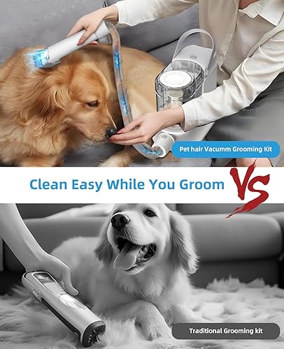 Petsaint Dog Hair Vacuum, in Dog Grooming Kit Picks Up 99% Pet
