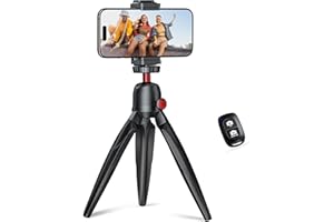 Fuloview Phone Tripod with Wireless Remote, Mini Stand Compatible with Cell Phones, Cameras
