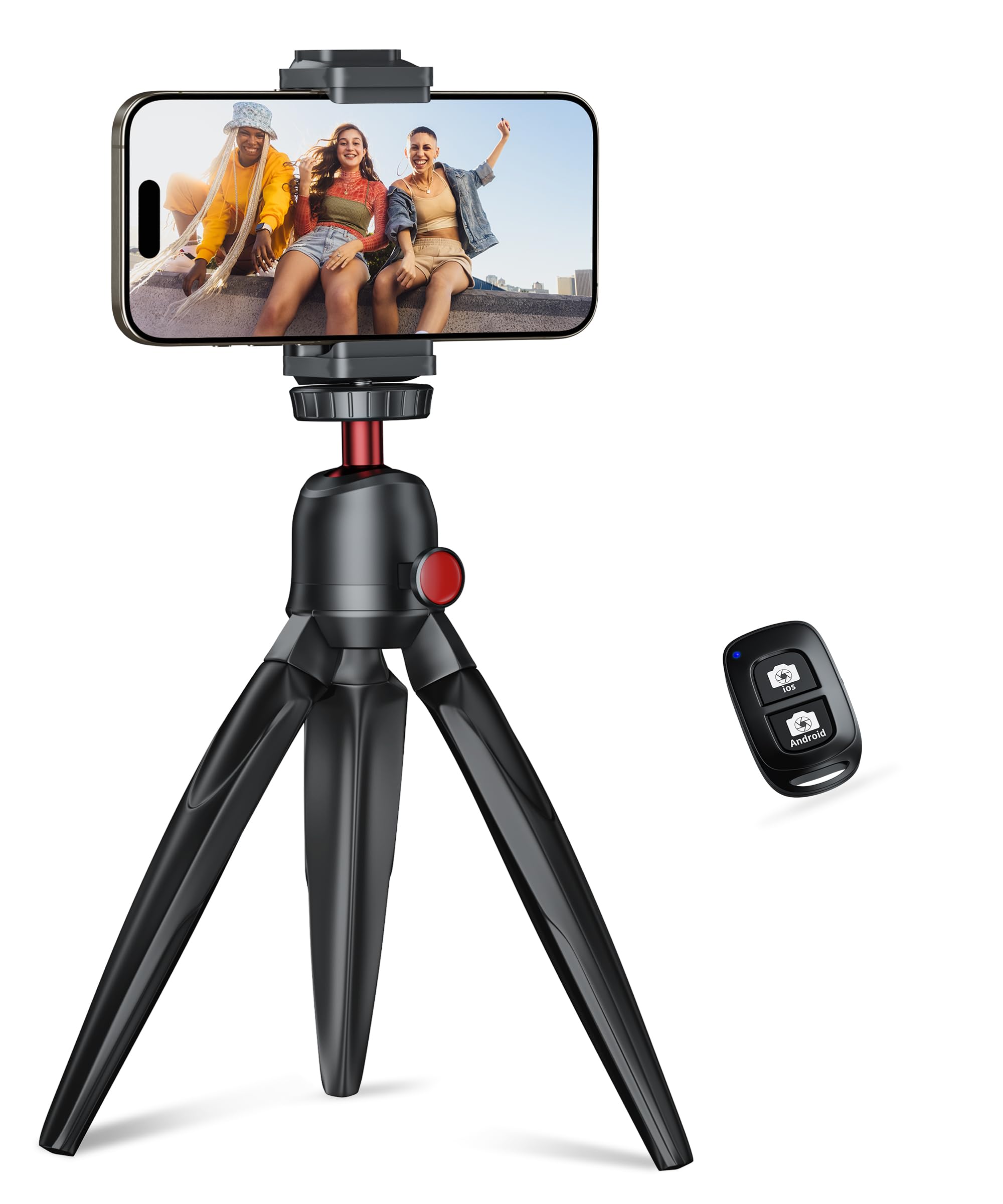 Fuloview Phone Tripod with Wireless Remote, Mini Stand Compatible with Cell Phones, Cameras