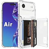 Wuwedo for iPhone Air/iPhone 17 Air Clear Wallet Case with RFID Blocking Card, Up to 5 Cards, Hybrid Protective Case with Card Holder, TPU + PC, Anti-Yellowing, 6.5" 2025