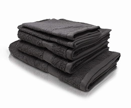 Wash Monkey Handtuch Set, 5 TLG. 1x Waschlappen, 1x Gästehandtuch, 2X Handtücher, 1x Duschhandtuch - 100% Frottee Baumwolle| 