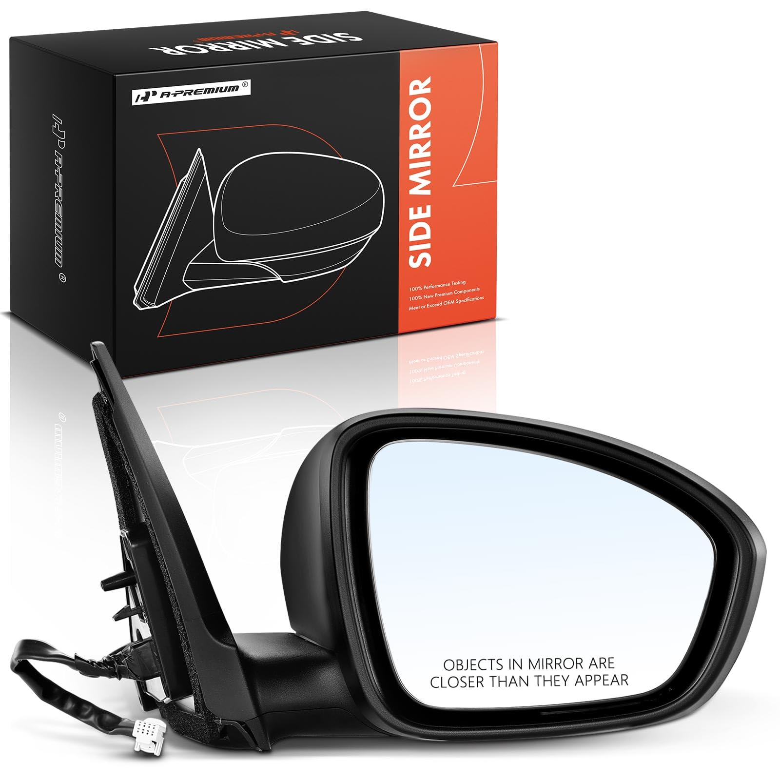 Photo 1 of A-Premium Passenger Side Power Door Mirror Compatible with Nissan Models - Sentra S 2020 2021 2022 - Non-Heated Manual Folding Black Outside Rear View Mirror - Replace# 963016LB0A, 963736LB0H