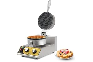 Dyna-Living Commercial Waffle Maker Heart-shaped Waffle Machine 1200W Electric Waffle Iron Machine for Home Use, Non-Stick Waffle Baker Maker with 122-482℉ Temp Range and Time Control (4-Heart)