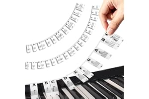 AZYMI Piano Key Labels Removable, Keyboard Notes for 61 Keys, Black Large Bold Alphabet Silicone Piano Letter for Kids Beginners Lean to Play Piano